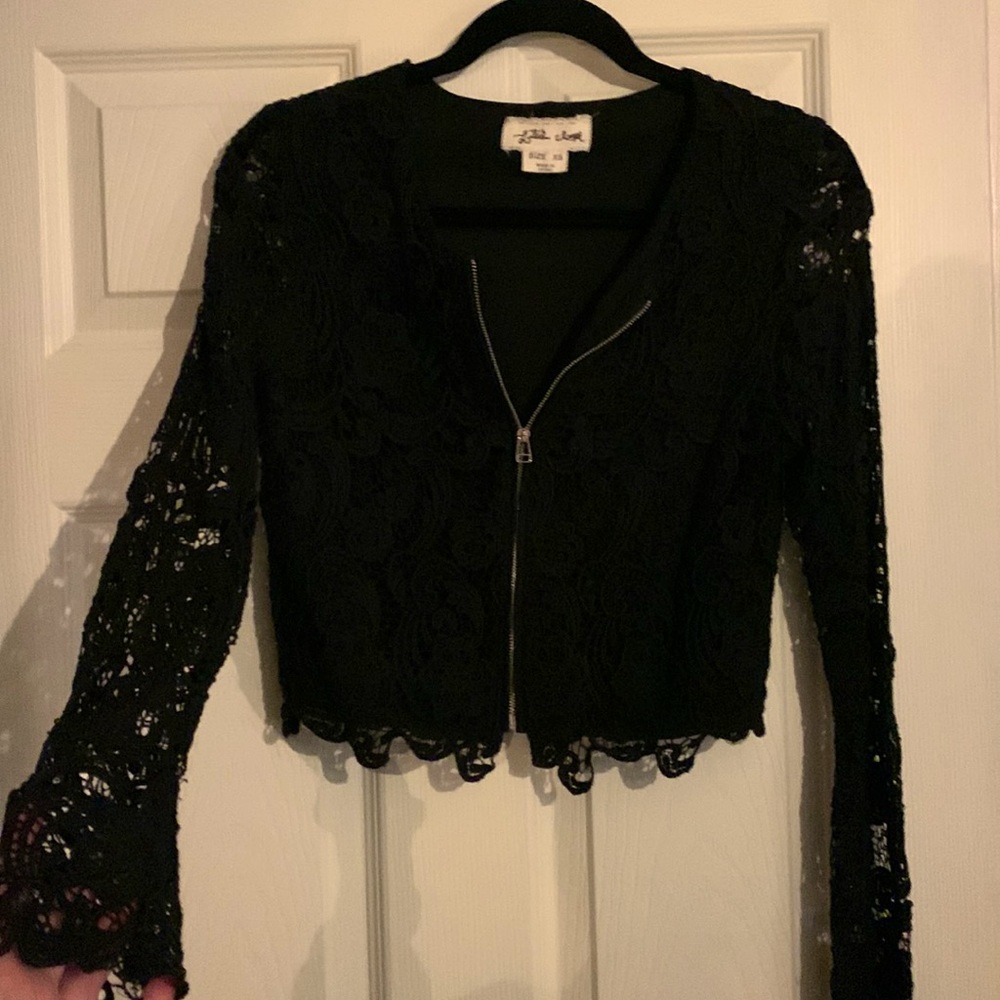 Anthropologie Cropped Jacket  - Black Lace